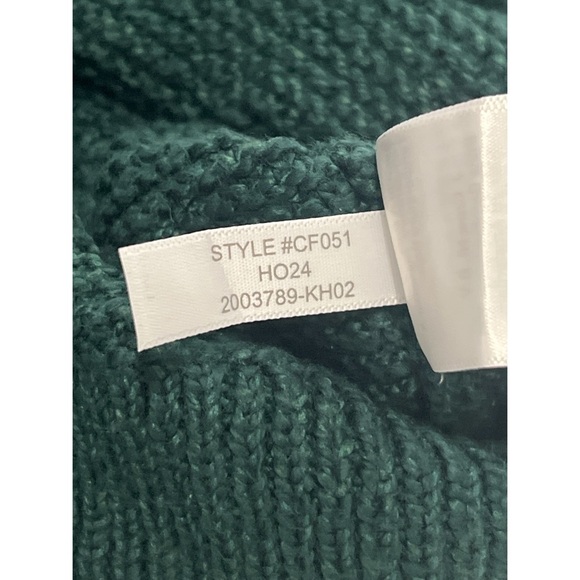 J.Crew Sweater Women’s Large Green Mockneck Cable Sleeve CF051 - Picture 13 of 13